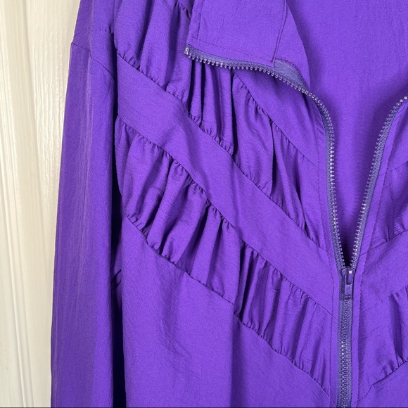 Vintage Teddi Sport Purple Lightweight Jacket Shoulder Pads NWT Sz M - Picture 6 of 12